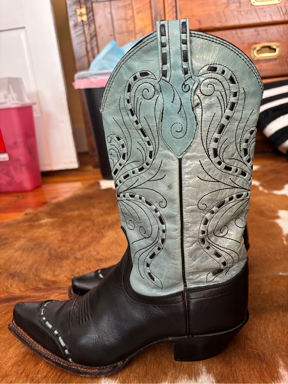 Tony Lama Ladies Vaquero Western boot in Azul. Size 7B - Picture 5 of 8